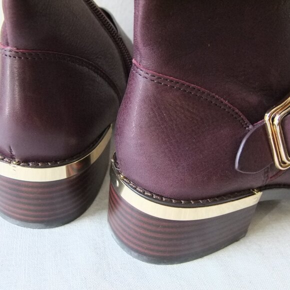 NEW Vince Camuto leather boots size 10 in beautiful burgundy - Picture 3 of 11
